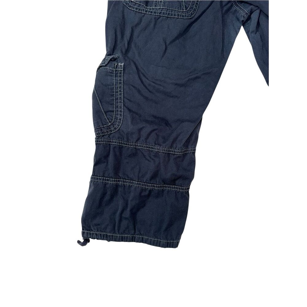 UNIONBAY Solid Navy Blue Cropped Capri Cargo Pants Pockets Drawstring - Picture 6 of 15
